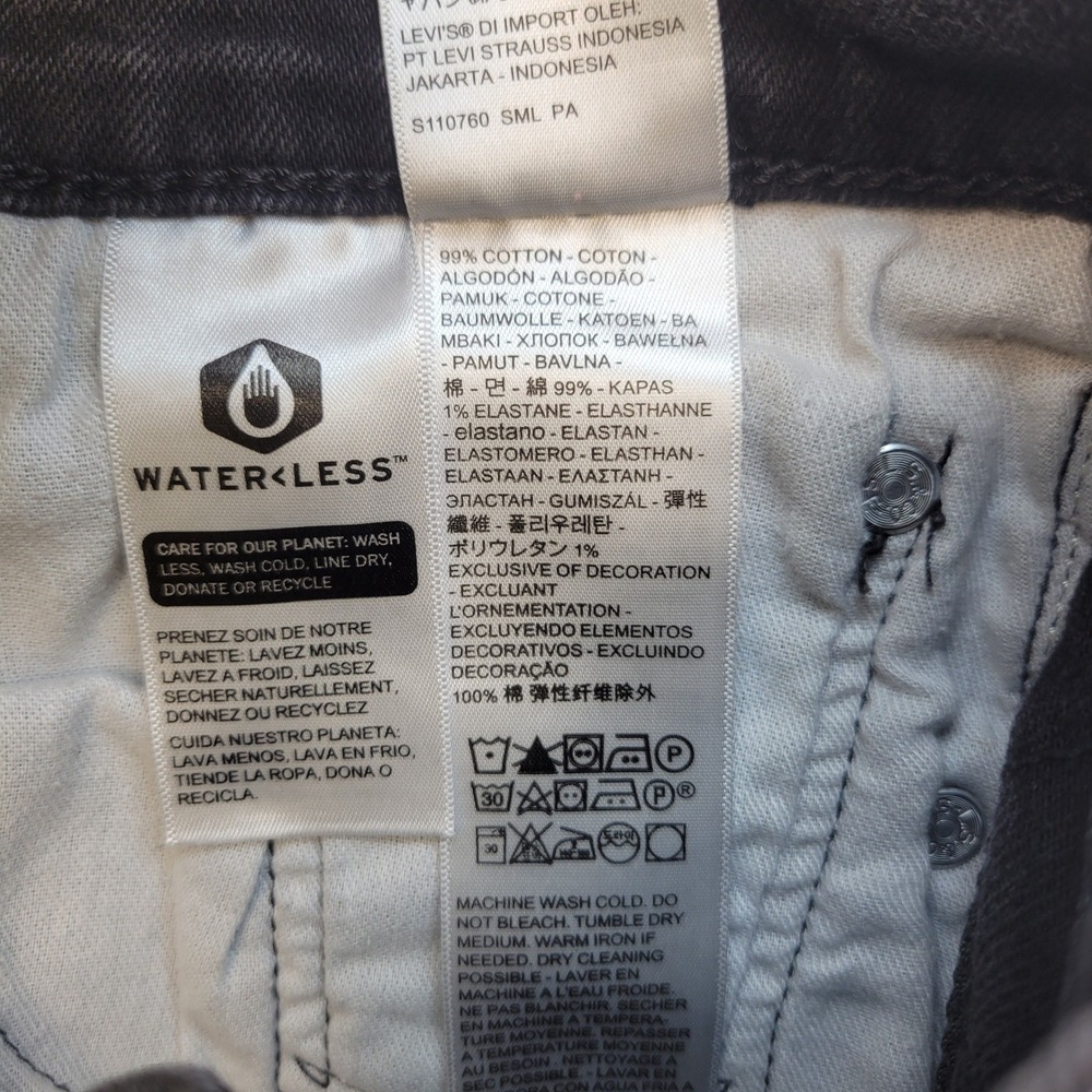 Levi's 511 Slim Straight Jeans Mens 29x32 Black Mid Rise Stretch‎ Denim - Picture 7 of 12